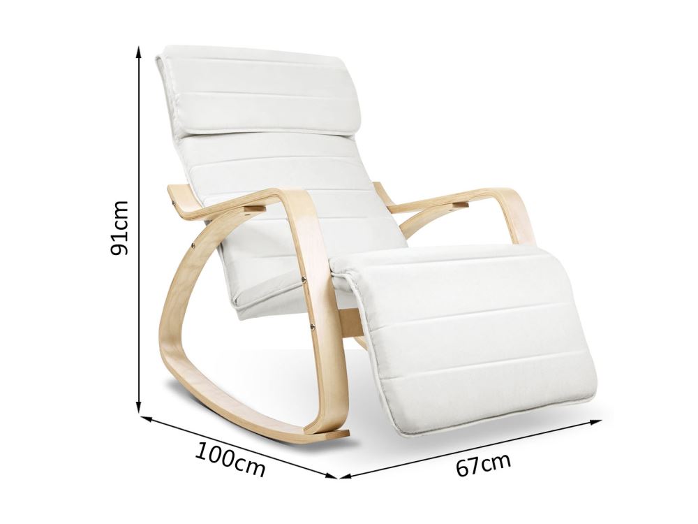 Bentwood Rocking Armchair Beige