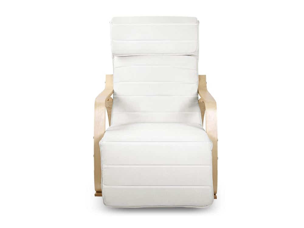 Bentwood Rocking Armchair with Footrest - Beige