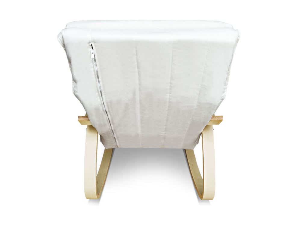 Bentwood Rocking Armchair with Footrest - Beige