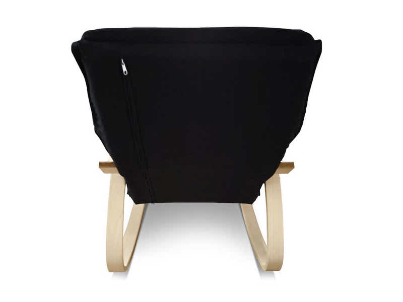 Bentwood Rocking Armchair with Footrest - Black