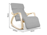 Bentwood Rocking Armchair Grey Linen