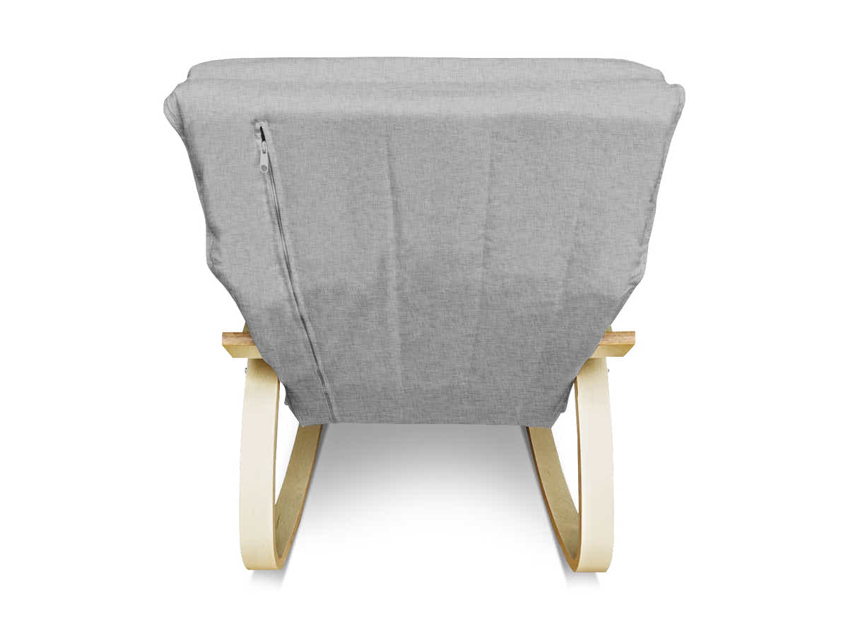 Bentwood Rocking Armchair with Footrest - Grey