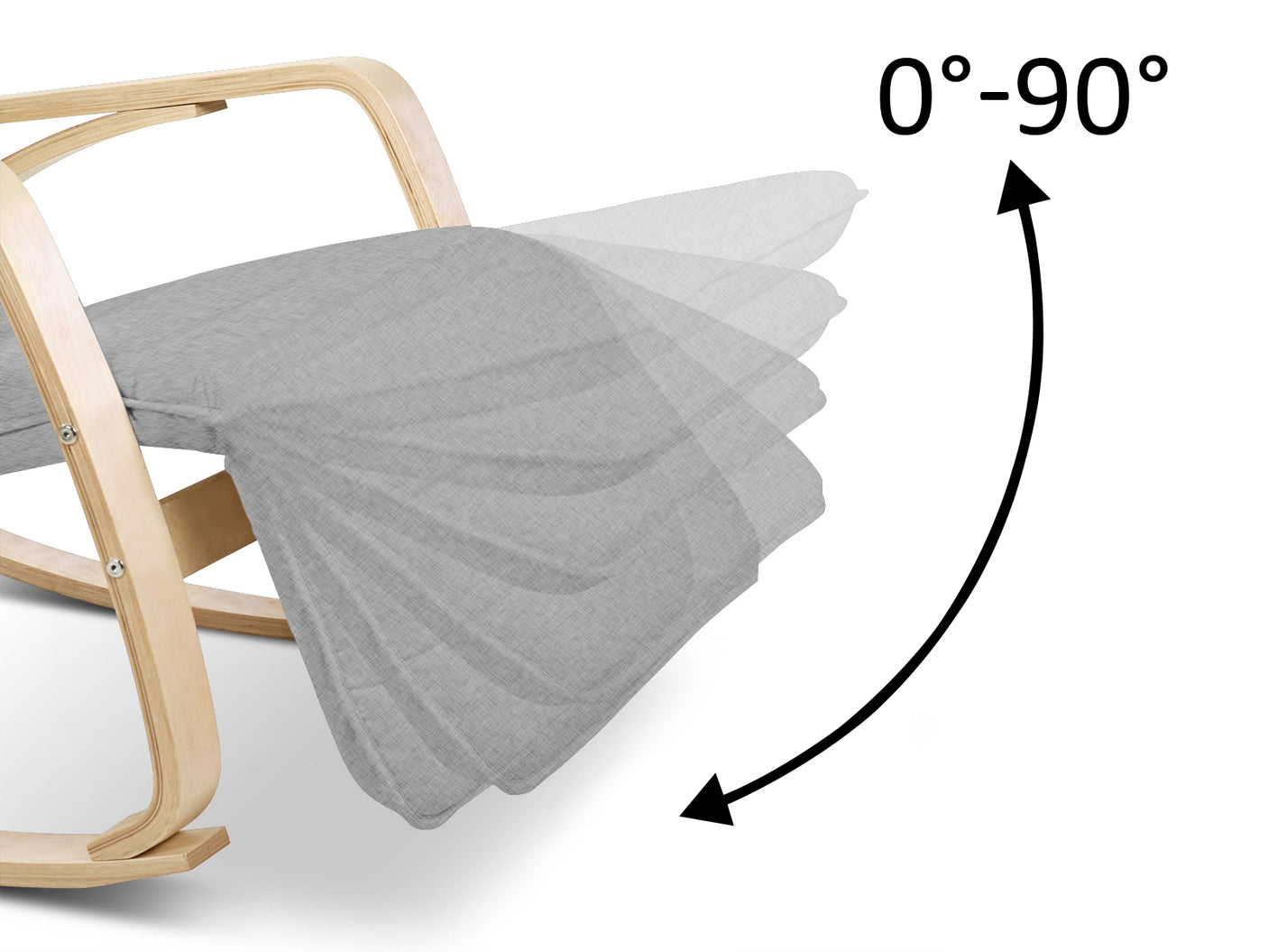 Bentwood Rocking Armchair Grey Linen