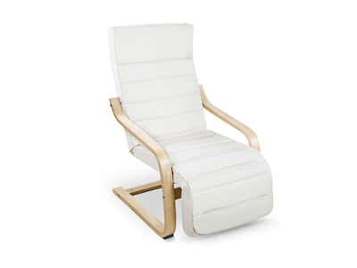Bentwood Armchair with Footrest - Beige