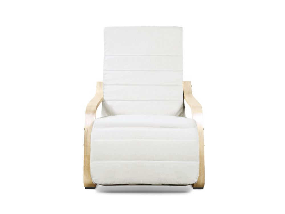 Bentwood Armchair with Footrest - Beige