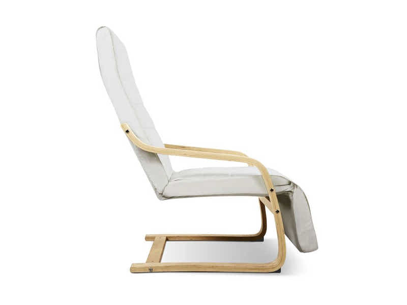 Bentwood Armchair with Footrest - Beige
