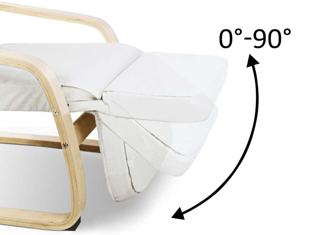 Bentwood Armchair with Footrest - Beige