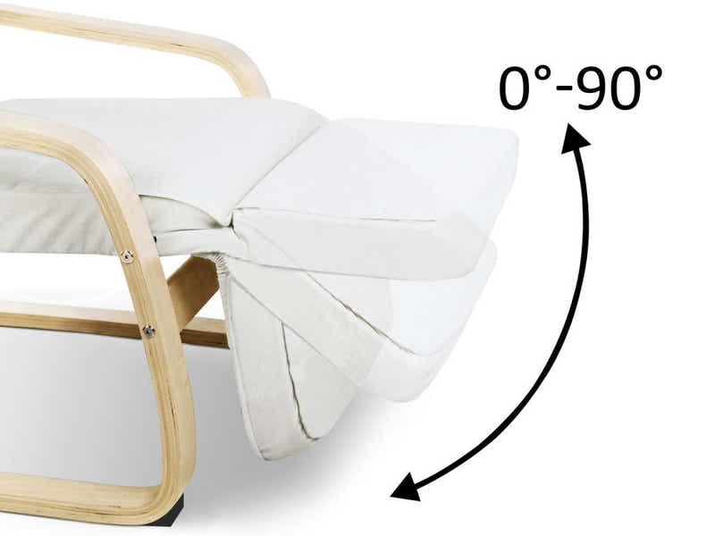 Bentwood Armchair with Footrest - Beige