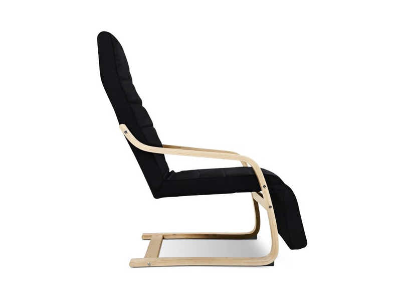 Bentwood Armchair with Footrest - Black