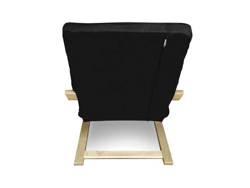 Bentwood Armchair with Footrest - Black