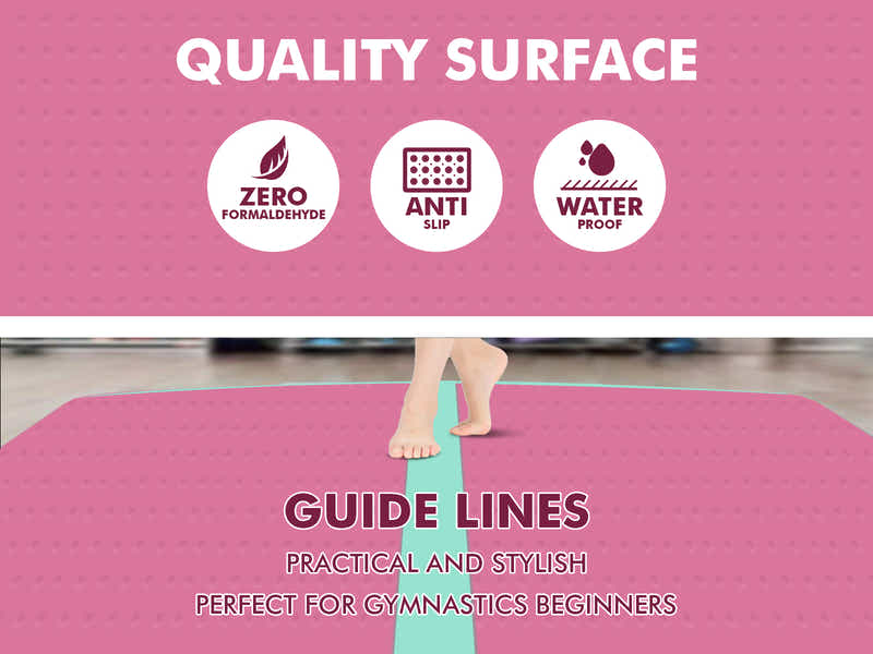 Air Track Pink & Green – 300cm x 100cm x 20cm