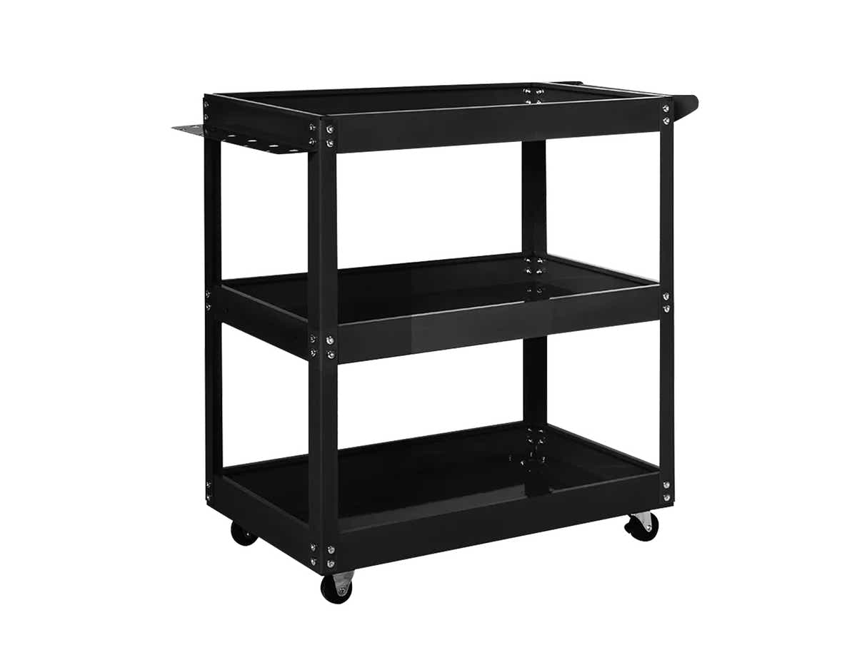 3-Tier Workshop Trolley - Black