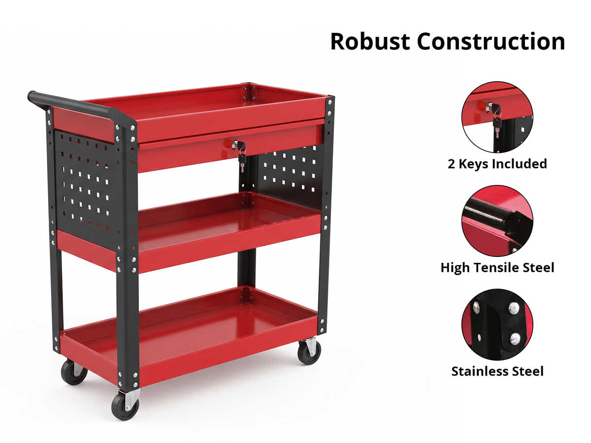 DS 3-Tier Tool Trolley Cart