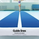 DS NA 4m x 1m Inflatable Air Track Mat 20cm Thick Gymnastic Blue And White