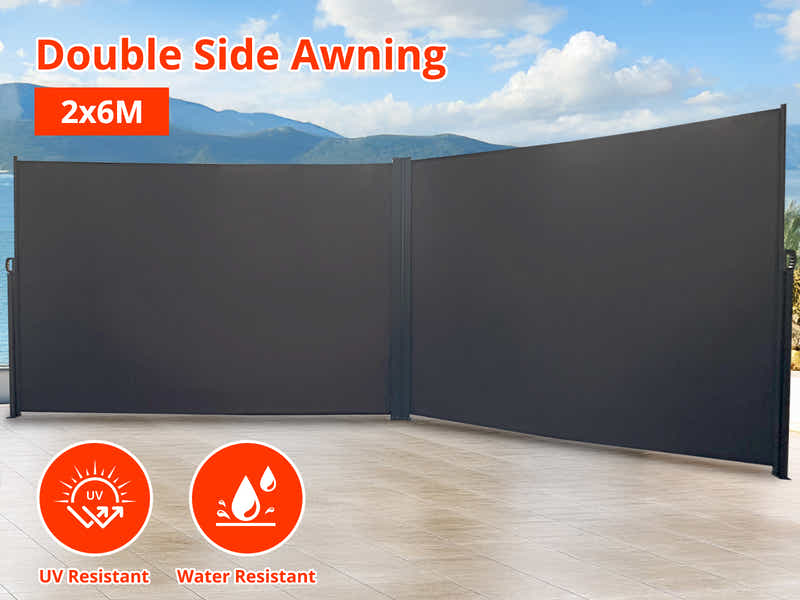 DS Side awning B 300x200cm Double Grey