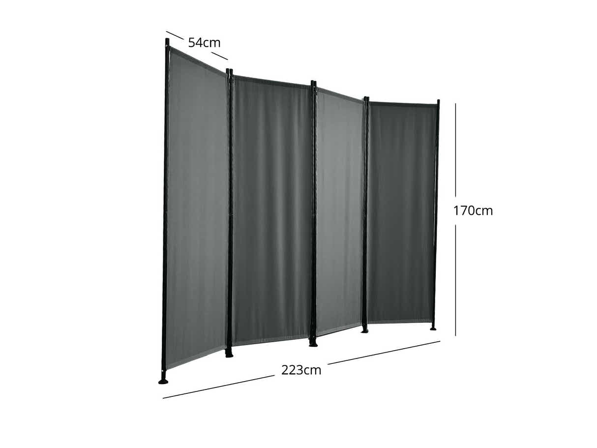 Fabric Room Divider 220x170cm GREY