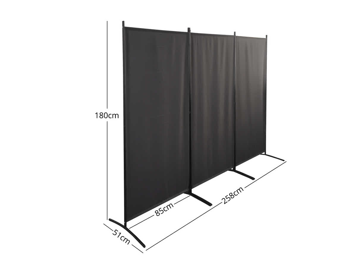 Fabric Room Divider 258x180cm Grey