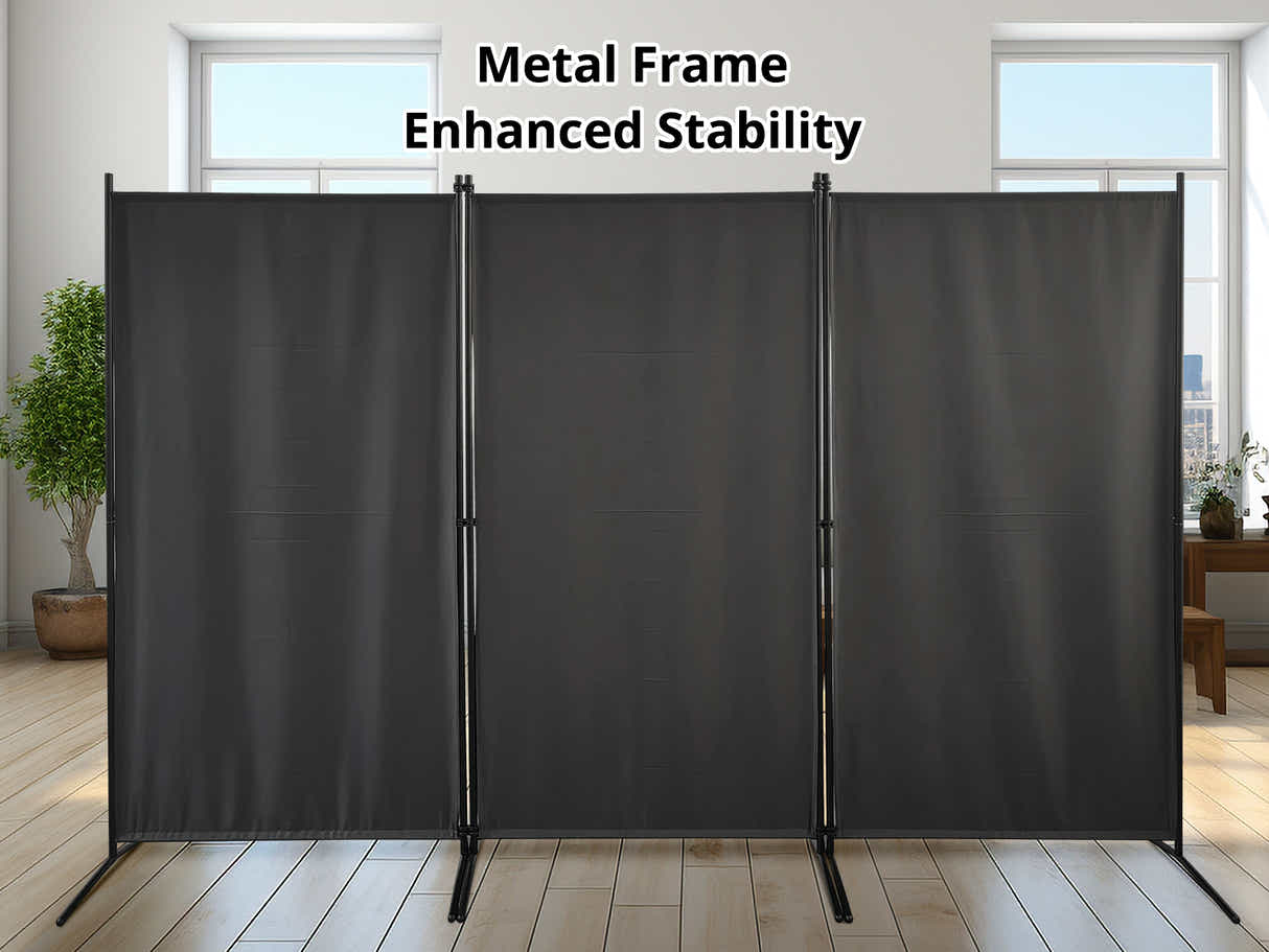 Fabric Room Divider 258x180cm Grey