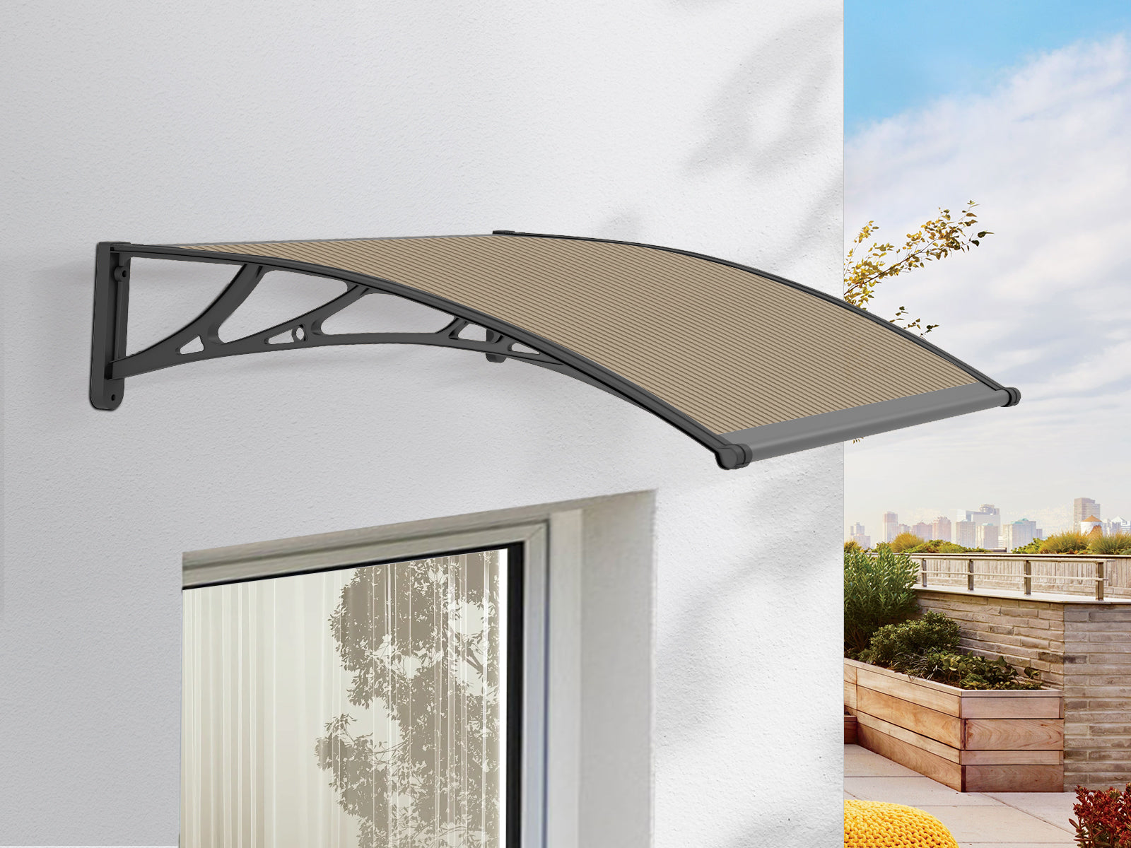 DS Window awning C 100x100cm BROWN