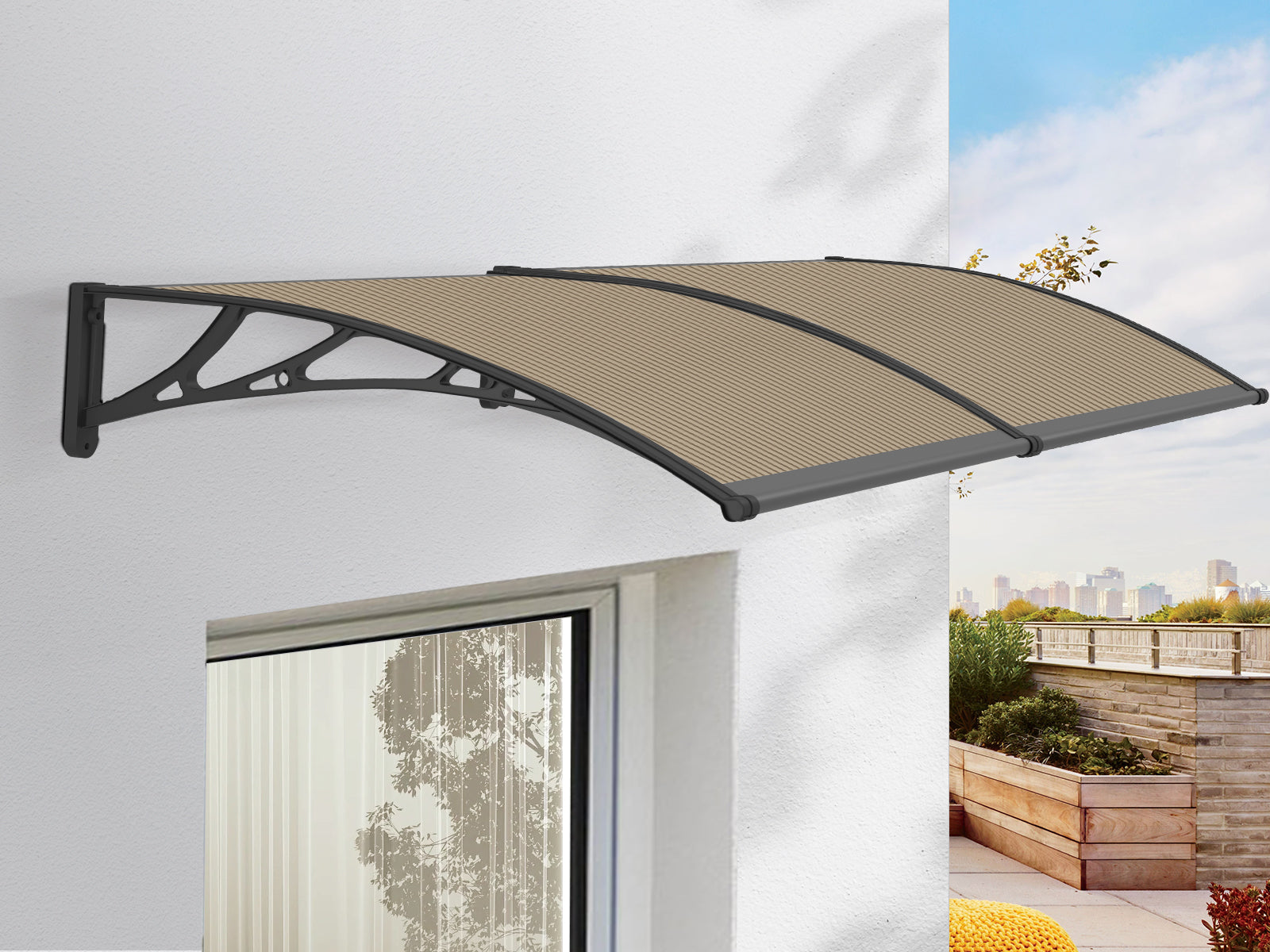 DS Window awning C 100x200cm BROWN
