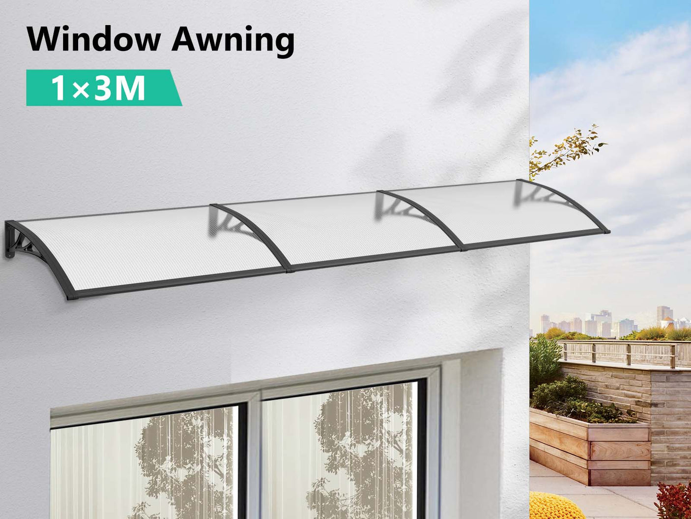 Window awning C 100x300cm