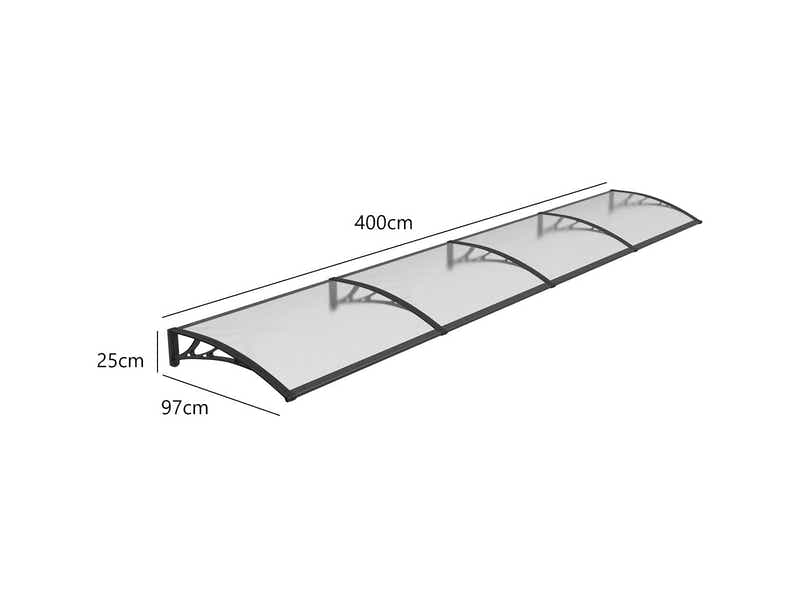 Clear Window Awning 100cm x 400cm