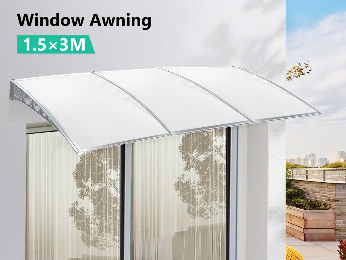 Grey Frame Window Awning 150cm x 300cm