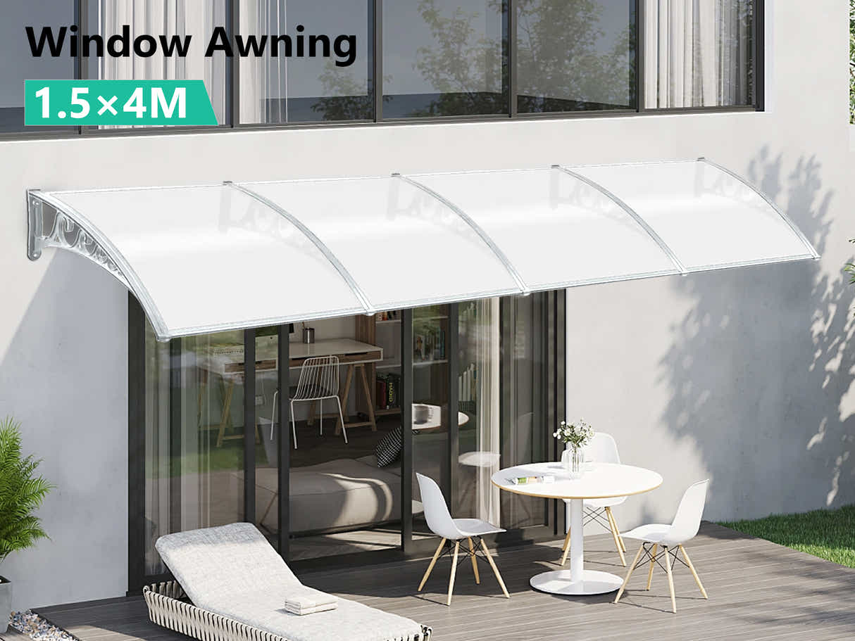 Grey Frame Window Awning 150cm x 400cm