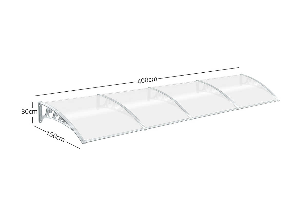 Grey Frame Window Awning 150cm x 400cm