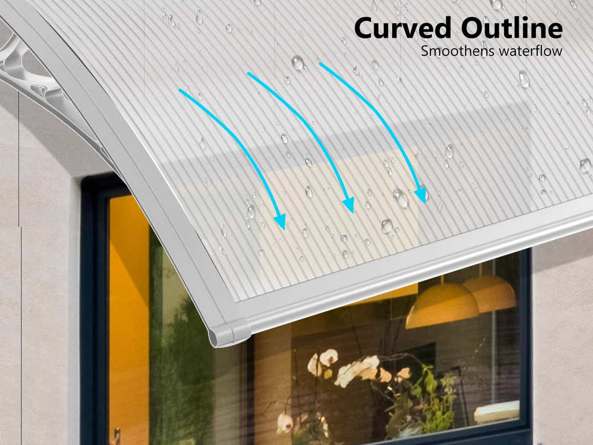 Grey Frame Window Awning 150cm x 400cm