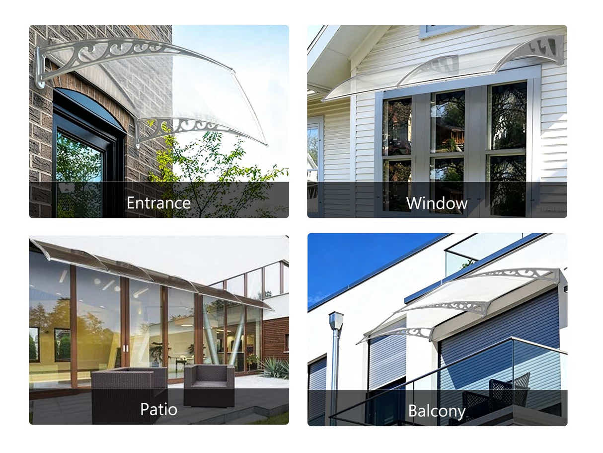 Grey Frame Window Awning 150cm x 400cm