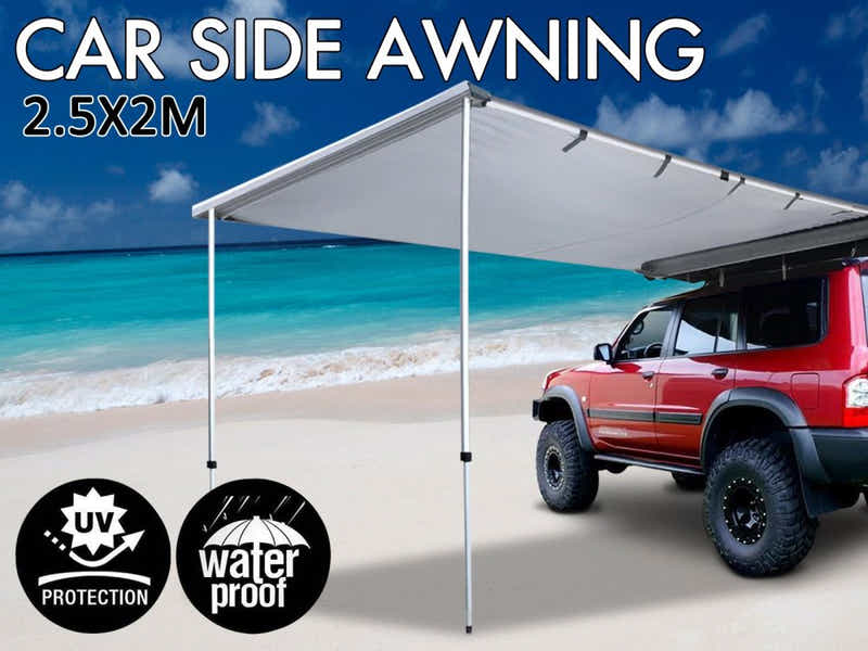 Retractable Car Awning 2.5m x 2m - Grey