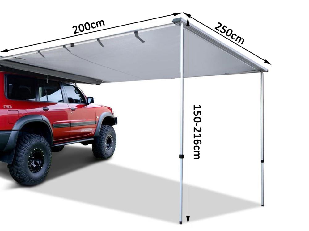 Car Awning Pull Out Retractable Tent 2.5X2M Grey