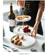 DS BS 3 Tier Ceramic High Tea Cake Dessert Stand-White