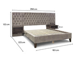 Amara Velvet Bed Frame with Bedside Tables - Queen