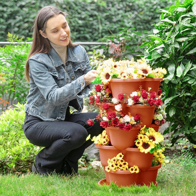 DS BS 5 Tier Vertical Stackable Planter