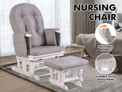 Glider Accent Chair with Footstool