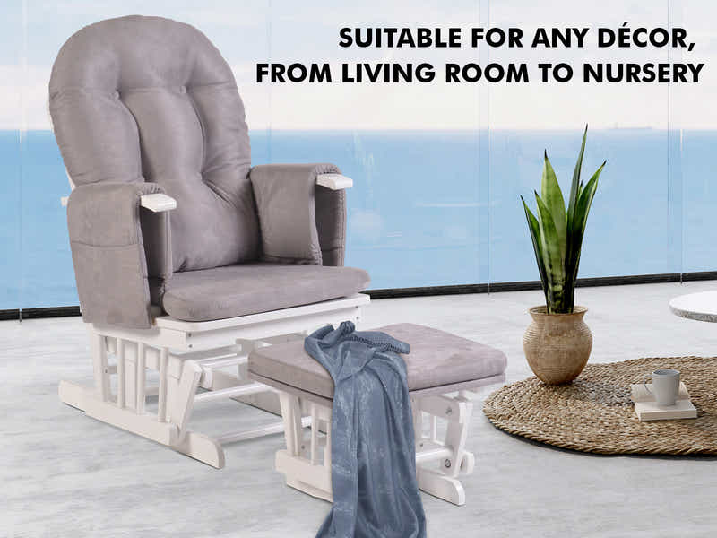 Glider Accent Chair with Footstool