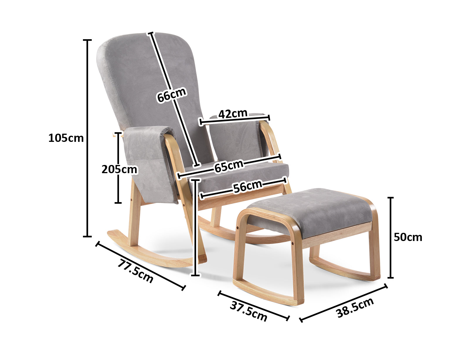 Rocking Accent Chair with Footstool