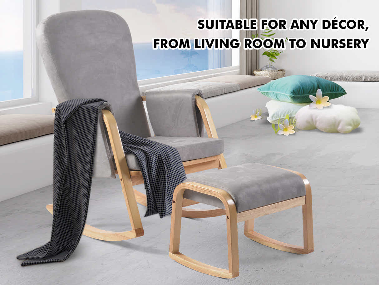 Rocking Accent Chair with Footstool