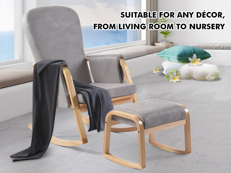 Rocking Accent Chair with Footstool