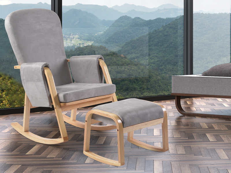 Rocking Accent Chair with Footstool