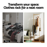DS NA Artiss Clothes Rack Airer Coat Stand Bamboo