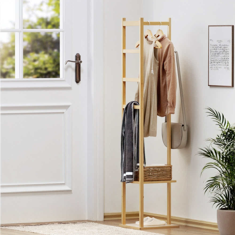 DS NA Artiss Clothes Rack Airer Coat Stand Bamboo