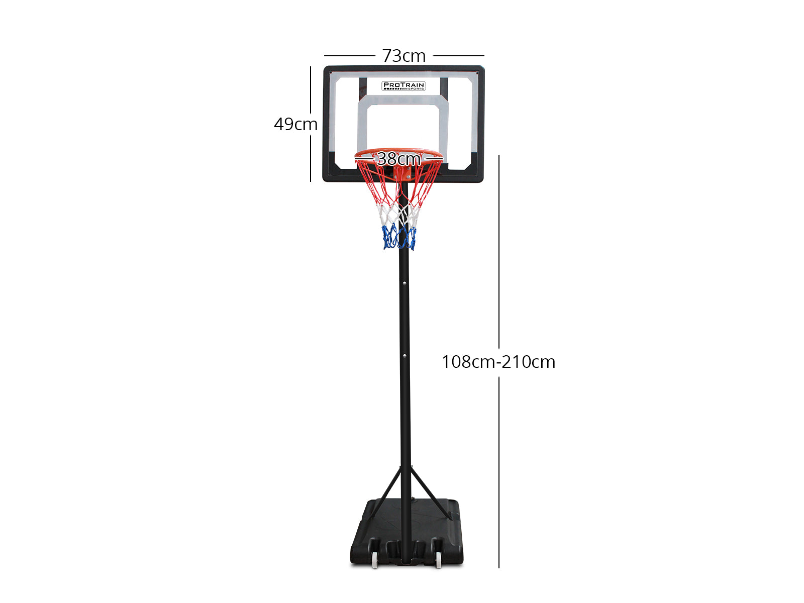 Adjustable Portable Basketball Stand Hoop S018K