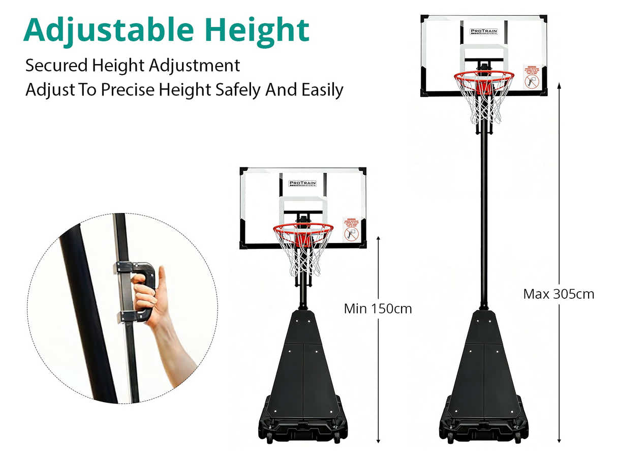 Adjustable Portable Basketball Stand Hoop S255W