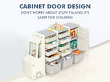 Car Shape Kids Toy Storage Shelf Set  2x2 White