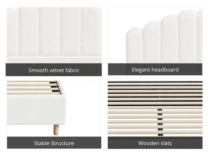 Shelley Boucle Bed Frame - Queen