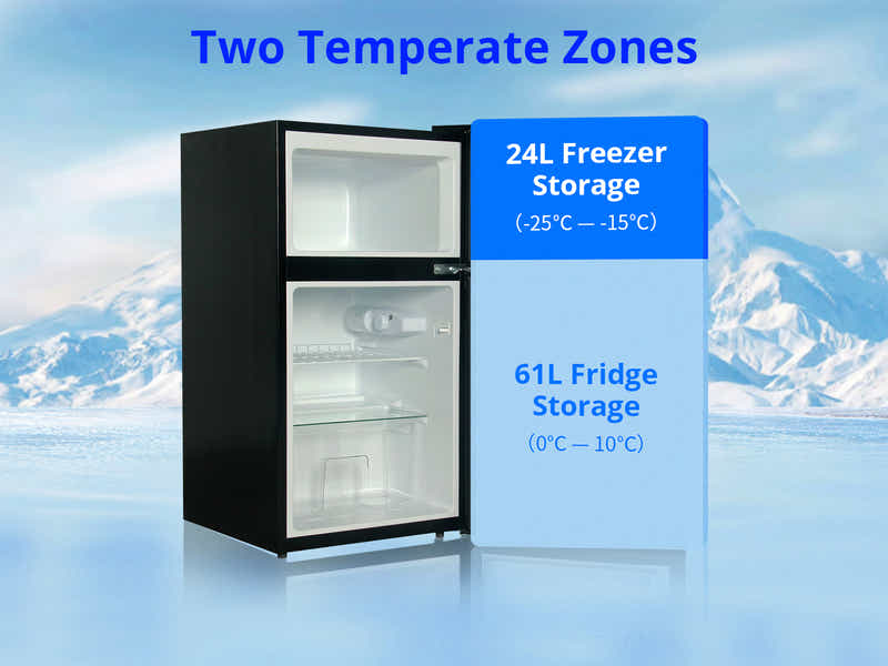 Mini top mount fridge Black