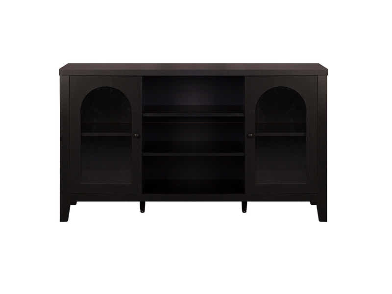Cambre Black Sideboard with Glass Door - 120 cm